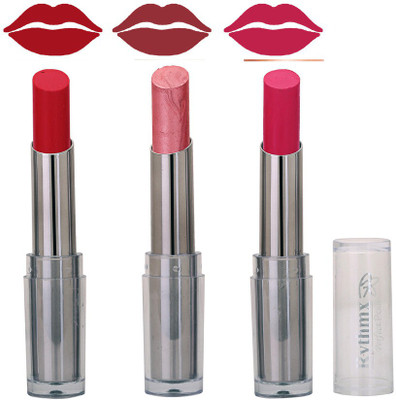 

Rythmx Smooth Matte Redish,Shimmer Voilet Loutas Pink,Ultimate Shades Lipstick(Red)