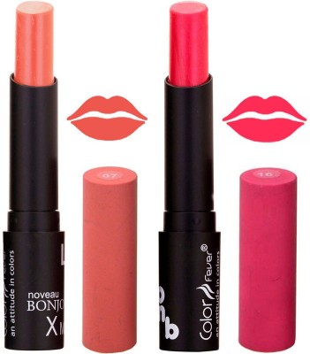 Color Fever Peach Creamy Matte Offer Lipstick Set-07-16(Peach, Pink, 7 g)