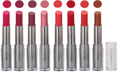 

Rythmx Rich Shades Smooth Matte Lipstick (Pack of 8) 554(Neon Pink,Shimmery,Jamini,Voilet,Light Pink,Redish Pink, Peach,Brown)