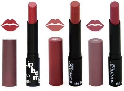 

Bonjour Paris Super Matte Lipstick Combo 129(Multicolor,, 10.5 g)