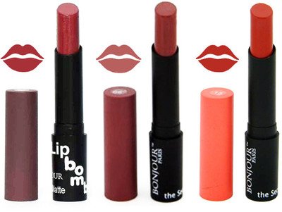 

Bonjour Paris Super Matte Lipstick Combo 136(Multicolor,, 10.5 g)