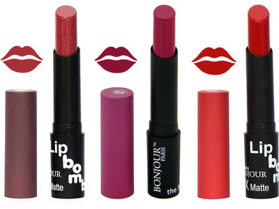 

Bonjour Paris Super Matte Lipstick Combo 114(Multicolor,, 10.5 g)