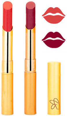 

Rythmx Reddish Orange+Plum pink Color Lipstick Combo 207(Multicolor,)