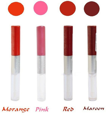 

Out Of Box 7Heavens Color Stay Waterproof Liquid Lipstick 2in1 Pack of 4(Red,Pink,Maroon,Morange)(Multicolors, 36 g)