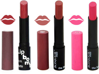 

Bonjour Paris Super Matte Lipstick Combo 132(Multicolor,, 10.5 g)