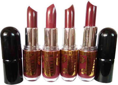 

Kiss Beauty Long Lasting Lipstick and Set of 4(Multicolor)
