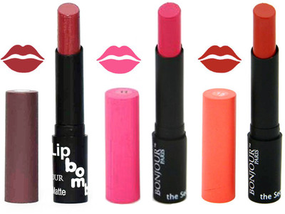 

Bonjour Paris Super Matte Lipstick Combo 181(Multicolor,, 10.5 g)