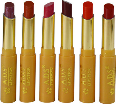 

ADS Glossy & Shine Lipstick Pack of 6(GPTGP-A1, 3 g)