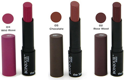 

Bonjour Paris Color Cap Lipstick 02-04-05(Multicolor, 10.2 g)