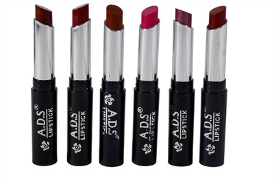 

ADS Glossy Lipstick Pack of 6(GPTGU-B3, 3 g)