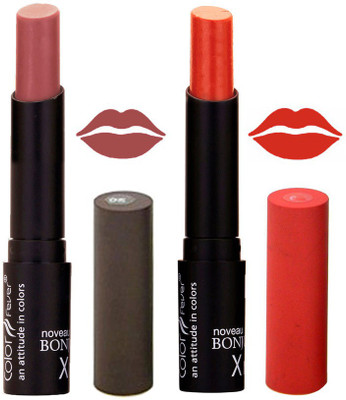 

Color Fever Purple Creamy Matte Offer Lipstick Set-05-15(Chocolate, Brick Orange, 7 g)