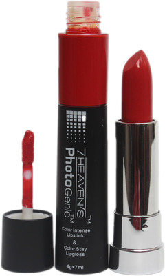 

7 Heaven's Color Intense Lipstick & Color Stay Lip Gloss(Indian Red, 7 ml)