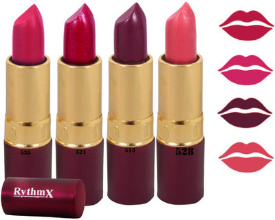 Rythmx Spark Color Mauve,Shimmer Pink,Purple,Neon Pink Shades Lipstick Combo 9858(Purple)