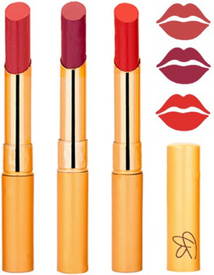 

Rythmx Mauve+Plum Purple+Hot Red Color Lipstick Combo 333(Multicolor,)