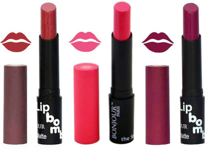 

Bonjour Paris Super Matte Lipstick Combo 185(Multicolor,, 10.5 g)