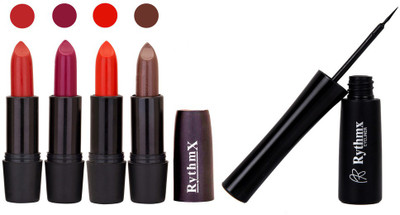 

Rythmx Super Matte Lipstick With Long Stay Black Eyeliner 1602(Brown)
