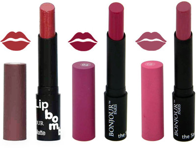 

Bonjour Paris Super Matte Lipstick Combo 106(Multicolor,)