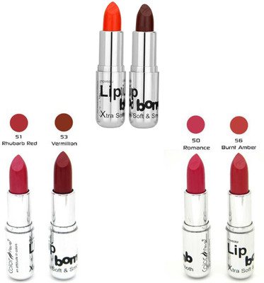 

Color Fever Silver Orange Lipstick 51 53 57 14 50 56(Neon, Vermillion, Orange, Maroon, Romance, Dark Maroon, 24 g)