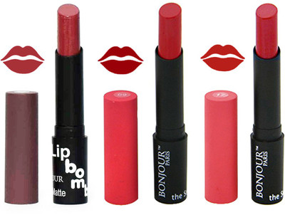 

Bonjour Paris Super Matte Lipstick Combo 168(Multicolor,, 10.5 g)
