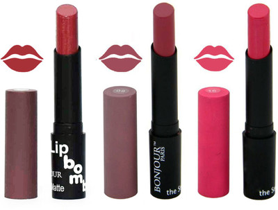 

Bonjour Paris Super Matte Lipstick Combo 158(Multicolor,, 10.5 g)