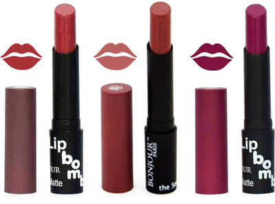 

Bonjour Paris Super Matte Lipstick Combo 134(Multicolor,, 10.5 g)