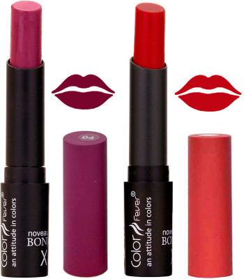 

Color Fever Purple Creamy Matte Offer Lipstick Set-04-18(Purple, Red, 7 g)