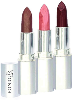 

Bonjour Paris Professional 033 Coffee,Light Pink,MaroonCreamy Lipstick(Coffee, Light Pink, Maroon, 11.4 g)
