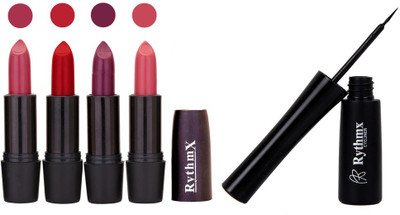 

Rythmx Super Matte Lipstick With Long Stay Black Eyeliner 1602(Orange)