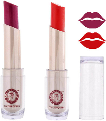 COLORS QUEEN Glam Lipstick (Pinkish red,Light mauve)(CQ-109, 4 g)