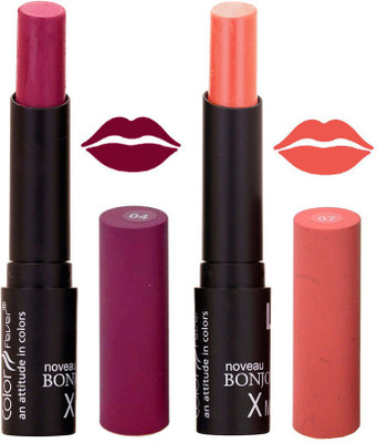

Color Fever Purple Creamy Matte Offer Lipstick Set-04-07(Purple, Peach, 7 g)