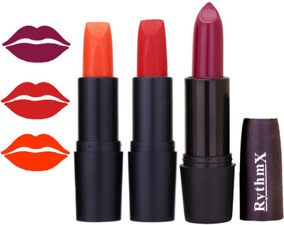 

Rythmx OTG Frosty Orange,Shiny Red,Wine,Colour Shades Lipstick 8(Multicolor,)