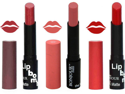 

Bonjour Paris Super Matte Lipstick Combo 150(Multicolor,, 10.5 g)