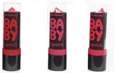 Kiss Beauty Baby lipstick pack of 3(Maroon,Pink ,Red)