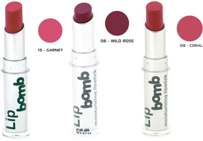 

Color Fever Bomb Matte Lipstick 15-9-6(Garnet, Coral, wild Rose, 12 g)