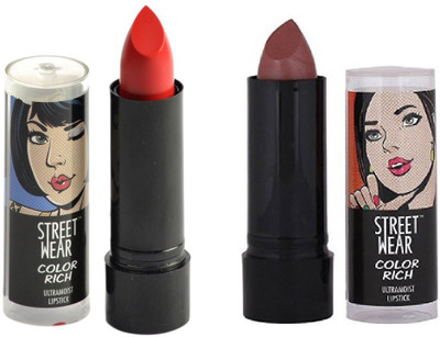 

Street Wear Fire Ex & Pink Champagne Setof2 Lipstick(Multi, 4 g)