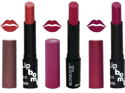 

Bonjour Paris Super Matte Lipstick Combo 109(Multicolor,, 10.5 g)