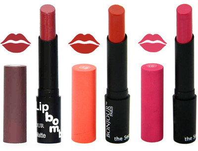 

Bonjour Paris Super Matte Lipstick Combo 200(Multicolor,, 10.5 g)