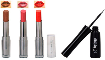 

Rythmx Super Matte Lipstick With Long Stay Black Eyeliner 1602(Brown)