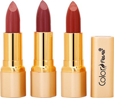 

Color Fever Non Transfer Premium Soft Matte Lipstick Set of 3 ( Mauve Mauve Dry Orange Colors) 028(Multicolor, 12.6 g)