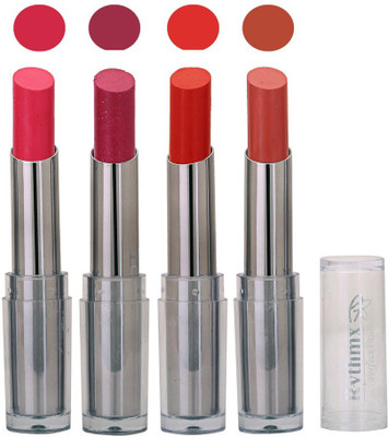 

Rythmx Creme Lipstick in Pink,Shimmer Maznata,Red ,Rich Pack of 4(Multicolor)
