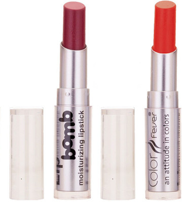 

Color Fever Creamy Matte Limited Offer77160270Purple, Orange Lipstick Set(Purple, Orange, 6.4 g)