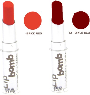 Color Fever Bomb Matte Lipstick 18-19(Orange, Brick Red, 8 g)