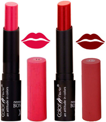

Color Fever Pink Creamy Matte Offer Lipstick Set-11-17(Pink, Maroon, 7 g)