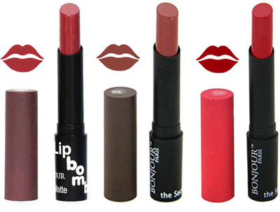 

Bonjour Paris Super Matte Lipstick Combo 118(Multicolor,, 10.5 g)