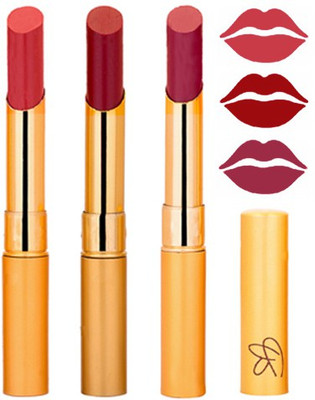

Rythmx Mauve+Mahroon+Plum Purple Color Lipstick Combo 301(Multicolor,)