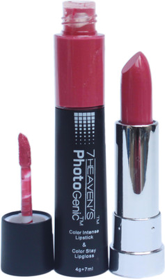 

7 Heaven's Color Intense Lipstick & Color Stay Lip Gloss(Raspberry Pink)