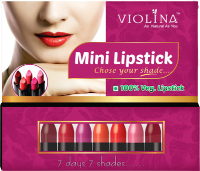 

Violina Lipstick Mini - Pack Of 7 - Combo Of 2 Packs(7 Shades)