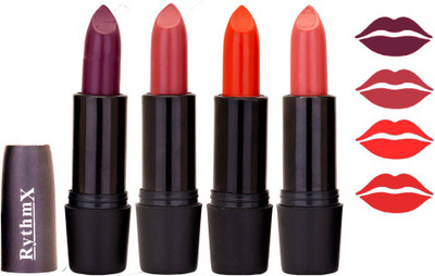 

Rythmx Spark Color Purple,Lite Brown,Orange,Peach Shades Lipstick Combo 9868(Brown)