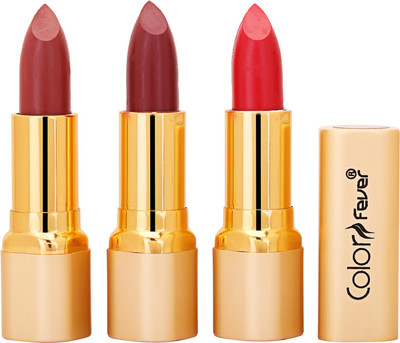 

Color Fever Non Transfer Premium Soft Matte Lipstick Set of 3 ( Mauve Mauve Red Colors) 031(Multicolor, 12.6 g)