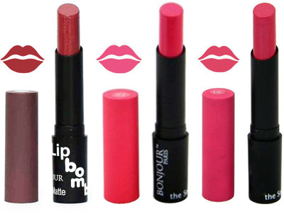 

Bonjour Paris Super Matte Lipstick Combo 188(Multicolor,)